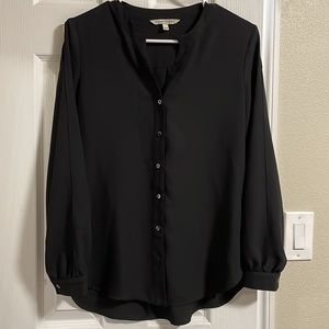 41 Hawthorn Stitch Fix Black Split Detail Long Sleeve Top